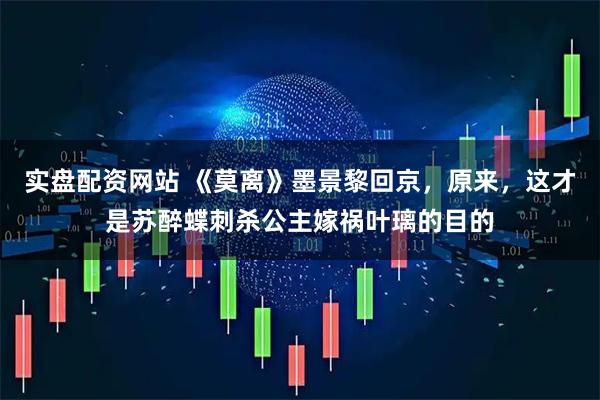 实盘配资网站 《莫离》墨景黎回京，原来，这才是苏醉蝶刺杀公主嫁祸叶璃的目的